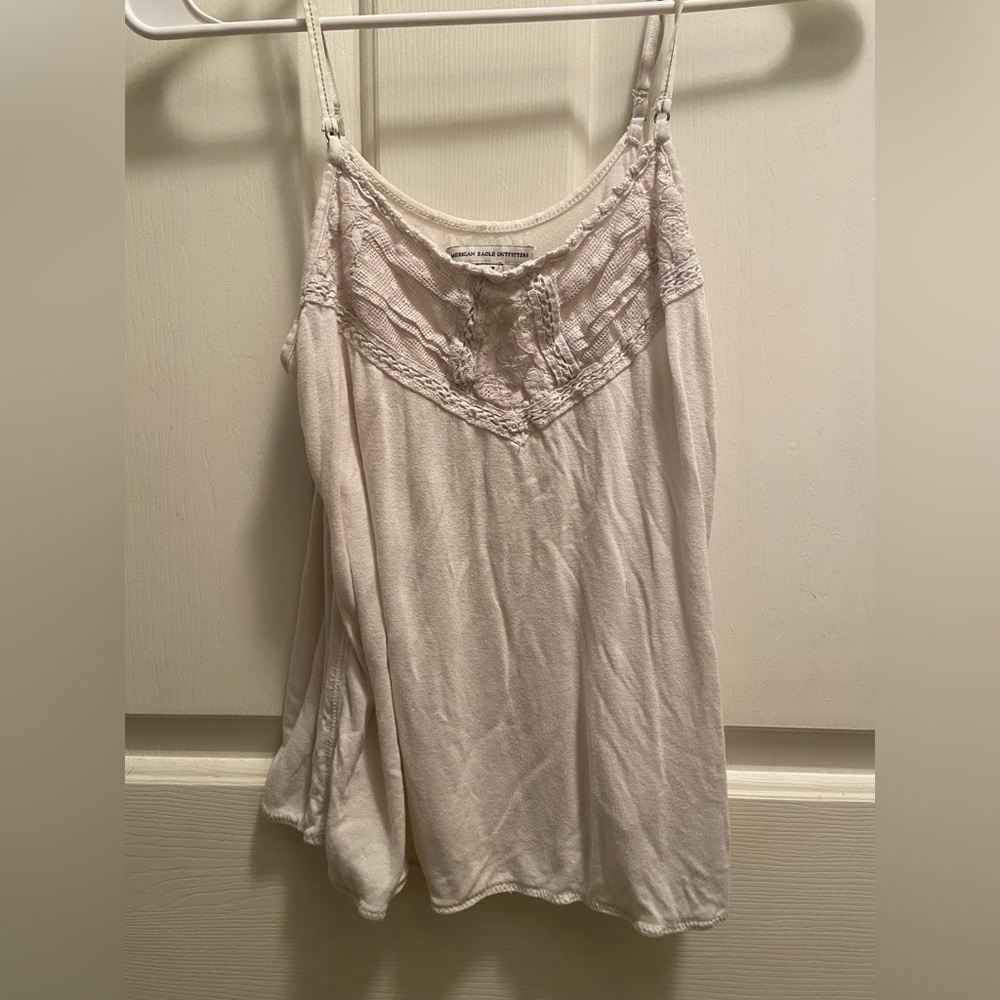 American Eagle White Lace Tank Top